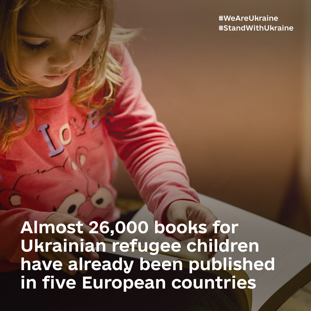 Almost 26,000 books for Ukrainian refugee children have already been published in five European countries